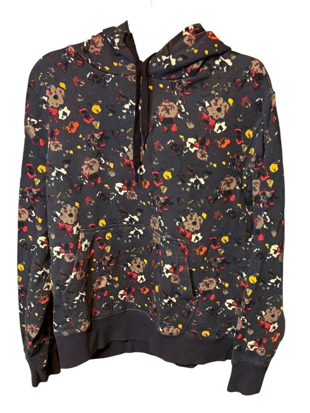 Rag & Bone Men’s City Floral Organic Cotton Hoodie Navy Size Large